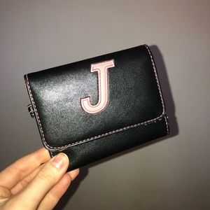 J Initial Black and Pink Wallet!